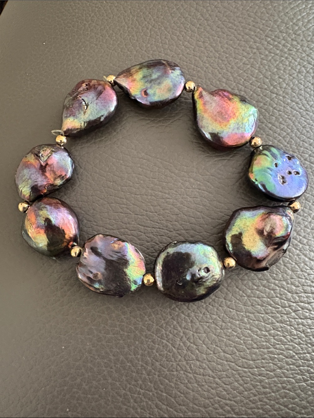 Ross-Simons Black Iridescent Multicolor Baroque Pearl Stretch Bracelet